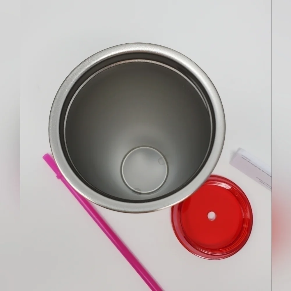 STARBUCKS NEW STAINLESS TUMBLER HOLIDAY 2021 RED & PINK COFFEE CUP BEVERAGE